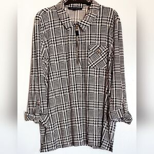 Tommy Hilfiger Black and White Plaid Blouse